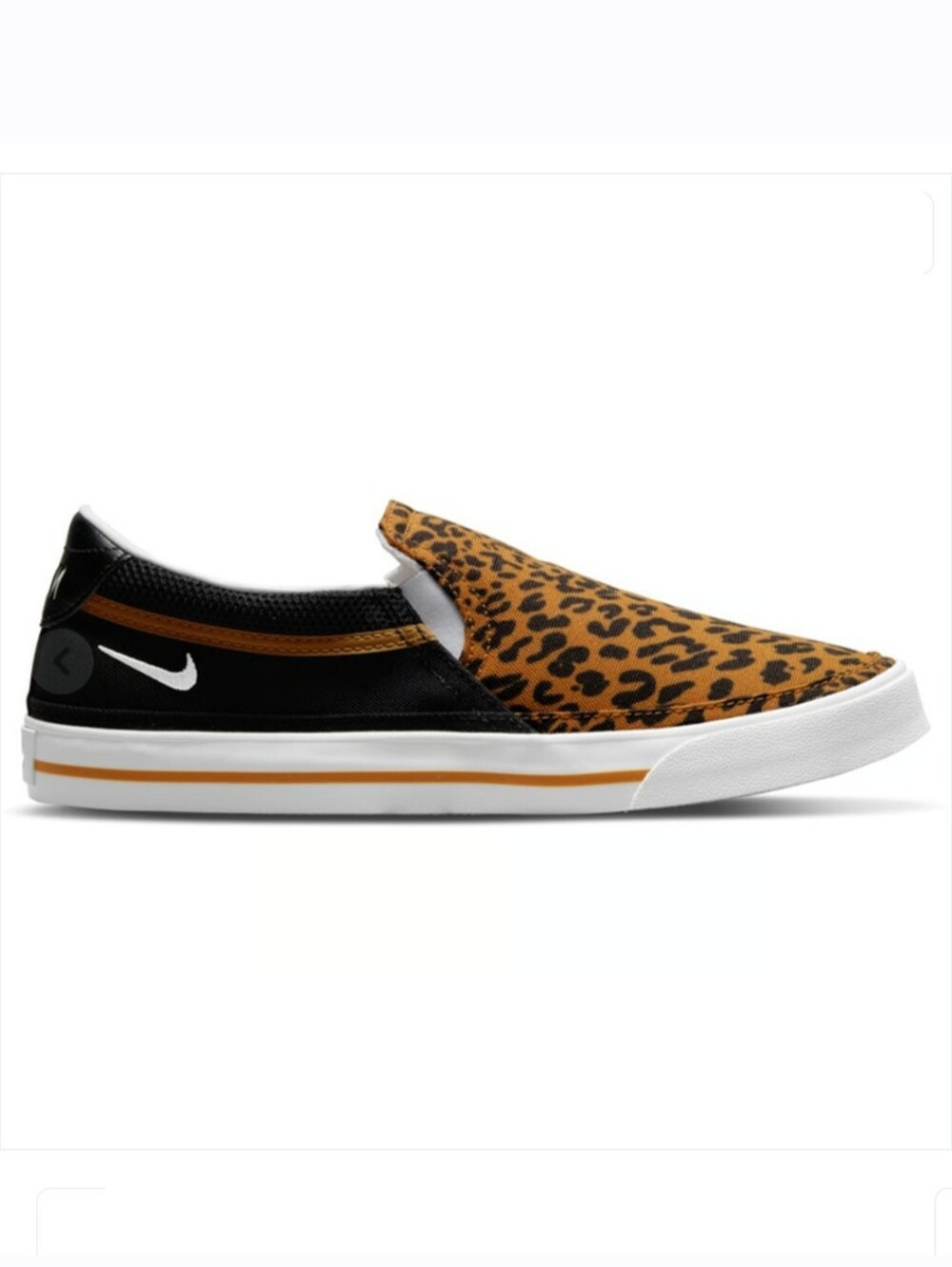 Nike Women's Court Legacy Slip-On Shoes Feature A Distinct Leopard Cheetah Print